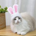 thumbnail image 1 of Envío rápido, lindos sombreros de conejo para mascotas, para gatos, perros, sombrero con orejas de conejo de dibujos animados, disfraz para mascota, cosplay, blanco, 1 of 4