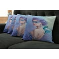 thumbnail image 2 of Ambesonne Winter Throw Pillow Cover 4 Pack, Fantasy Snow Queen, 18", Violet Blue Pale Green, 2 of 6