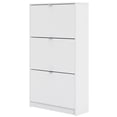 thumbnail image 3 of Pemberly Row Modern 3 Drawer Shoe Cabinet, 18-Pair Shoe Rack in White, 3 of 9