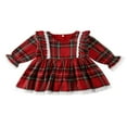 thumbnail image 1 of Baby Girl Christmas Dress Ruffle Long Sleeve Plaid Tutu Princess Outfit, 1 of 5