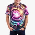 thumbnail image 2 of Lsque Geometry Dash Pattern Golf Shirts for Men Dry Fit Print Moisture Wicking Performance Short Sleeve Polo Shirt-3X-Large, 2 of 7