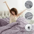 thumbnail image 5 of Virtu King Comforter Set, 7pc Bed in a Bag, Pleated Bedding Comforter Sets with Sheets, Grey, 5 of 10