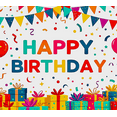 thumbnail image 4 of Colorful Happy Birthday Banner with Balloons Gifts and Confetti Background Party Decoration Backdrop Photography Props for Birthday Party Celebrations Decorations Event Supplies, 4 of 8