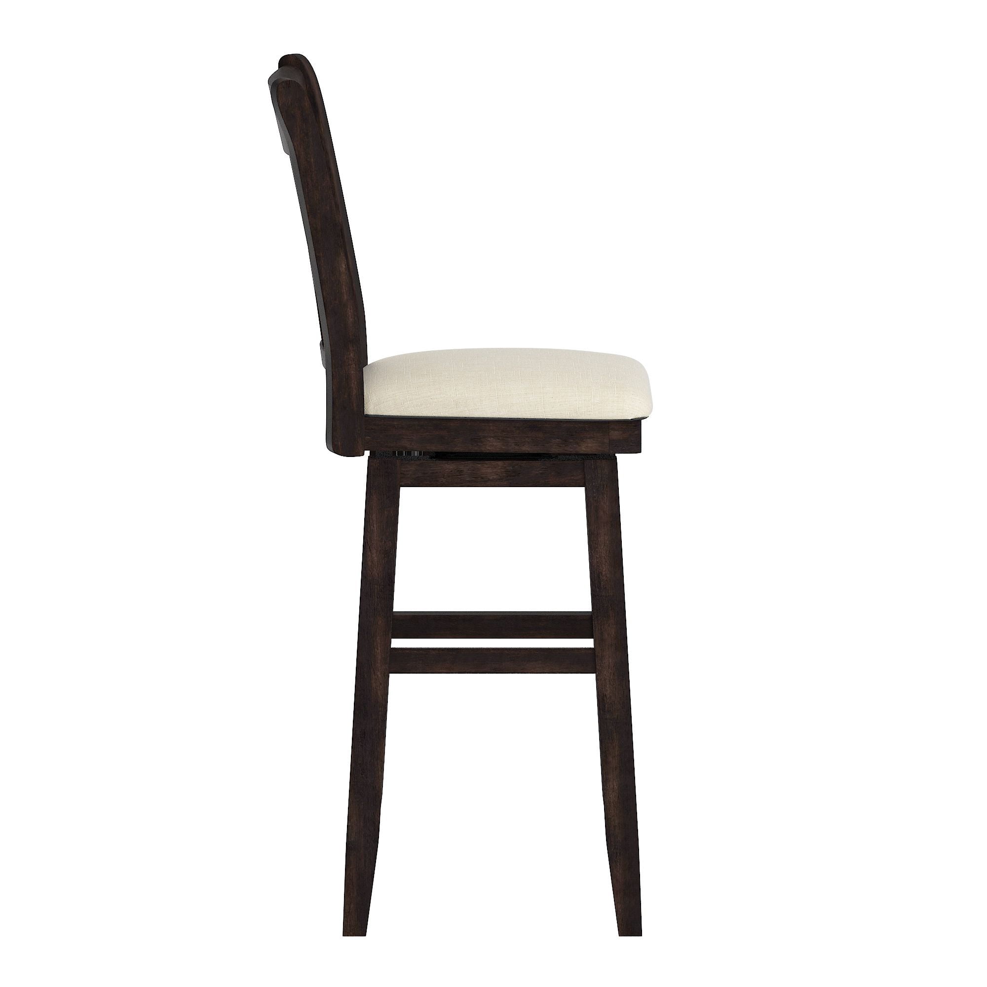 Weston Home Sheena Double X Back Bar Height Wood Swivel Stool, Antique Black