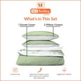 thumbnail image 4 of SGI Bedding 3 Piece Reversible Cotton Duvet Cover Moss Solid 600TC Oversized King, 4 of 8