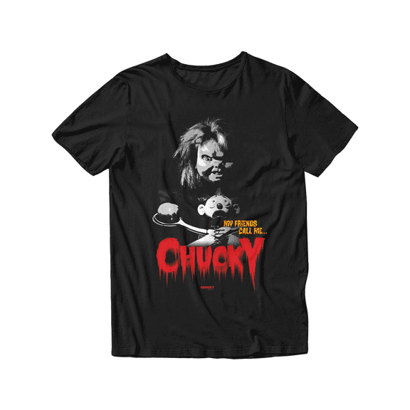 Chucky My Friends Call Me Unisex Adult Short Sleeve T-Shirt (Black, S-2XL)