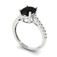 thumbnail image 2 of Solitaire with Accents Engagement Ring for Women - 2.21ct Natural Onyx in 14K White Gold Promise Ring, 2 of 6
