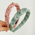 thumbnail image 4 of Jiaroswwei Solid Color Elegant Soft Fabric Girls Hair Hoop Bright Silk Winding Knotted Headband Hair Accessories, 4 of 8