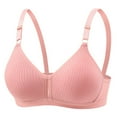 thumbnail image 1 of Birdeem Bras for Women Women Solid No-Wire Threaded Gathered Back Button Underwear Bra, 1 of 1