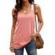 thumbnail image 1 of Top sin mangas con cuello redondo, camiseta sin mangas para mujer, transpirable, cómodo, diseño suelto, tirantes de encaje para vacaciones en la playa, 1 of 6