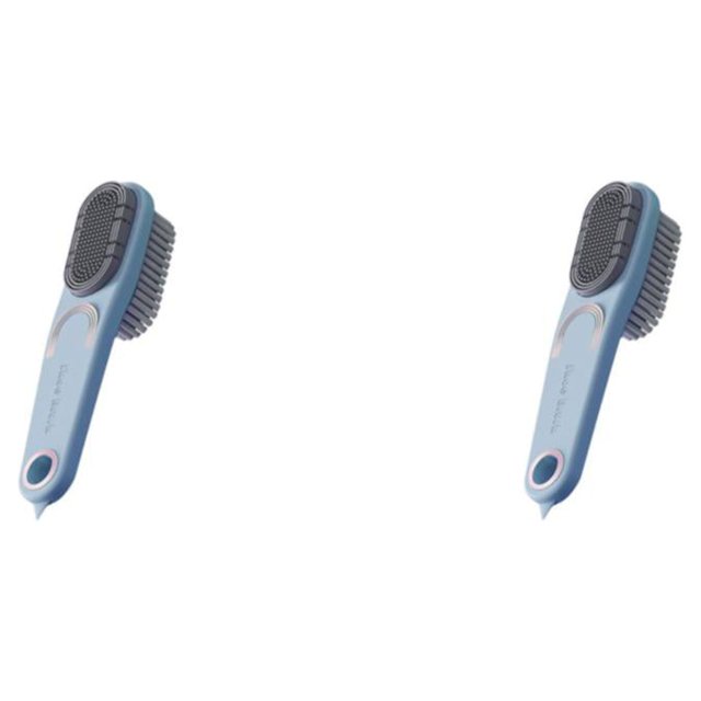 Bearachild Cepillo para zapatos de piel de silicona - Preferido para un agarre cómodo Cepillo para zapatos multifuncional Cepillo de goma azul 2piezas