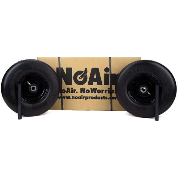 NoAir® (2) Hustler Flat Free Wheel Assemblies 13x6.50-6 fits X One Super Z 607964 789537