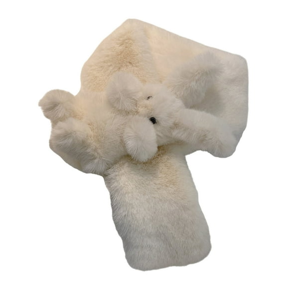 Furry Plush Rabbits Scarf for Women Child Winter Thick Warm Neck Wrap Unisex Shawl Wrap Cold Weather Casual Neckerchief