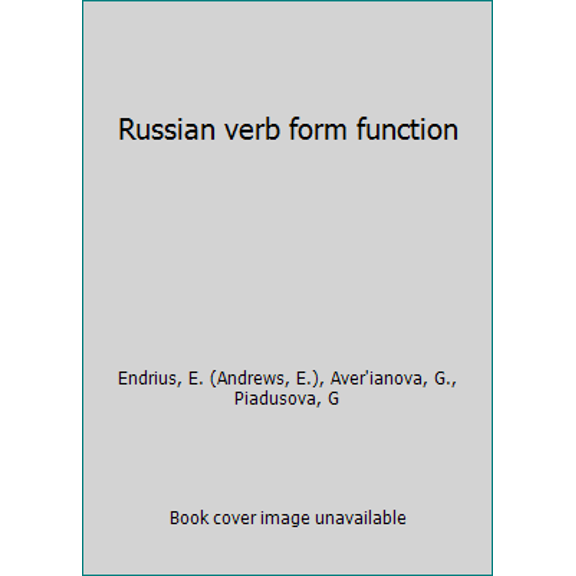 Pre-Owned Russian verb form function (Paperback) 5883370314 9785883370310