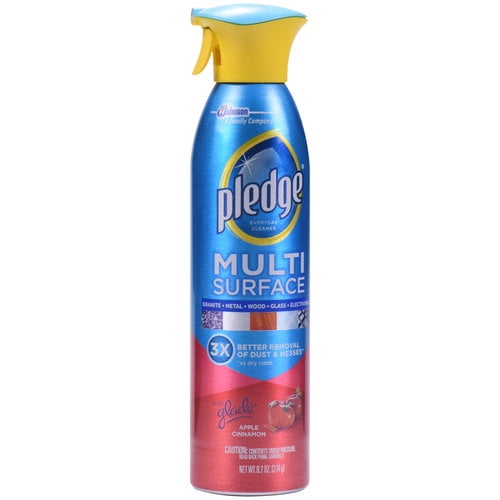 Pledge Multi Surface Everyday Cleaner with Glade Apple Cinnamon 9.7 Ounces.
