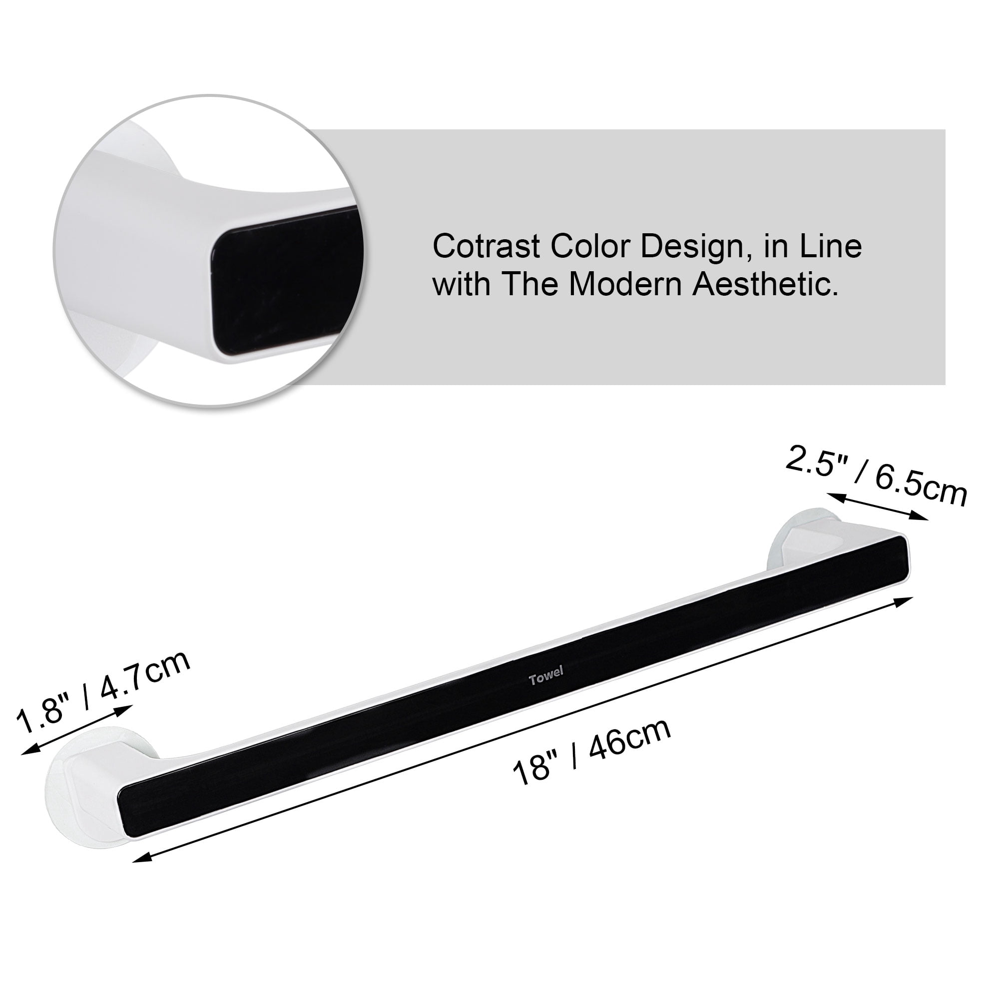 Unique Bargains Towel Bar Bathrooms Self Adhesive Hand Towel Bar Kitchen Towel Bar Large