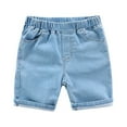 thumbnail image 2 of Diufon Denim Shorts for Kids Summer Solid Color Shorts Elastic Waist Shorts with Pockets, 2 of 2