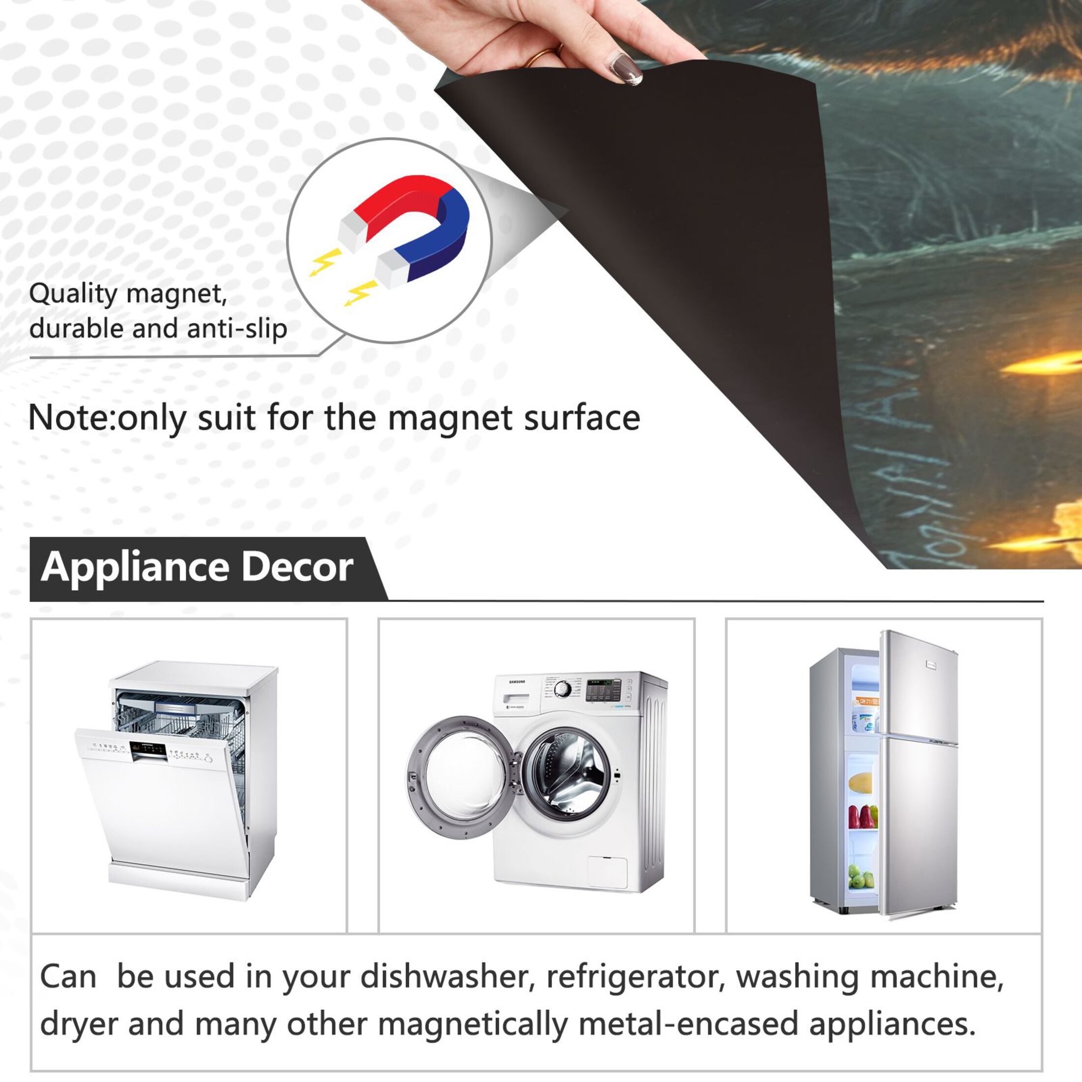 Dishwasher Magnetic Sticker 23x26 Inch Refrigerator Magnetic Sticker Washing Machine Magnetic Sticker Kitchen Panel Magnetic Sticker Home Decor Classical Black Cat