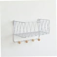 thumbnail image 4 of IBASETOY White Storage Rack with Hooks Wall Mounted Hanging Holder for Books Plants and Small Ornaments, 4 of 8