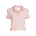 No Boundaries Juniors Polo Shirt with Contrast Collar