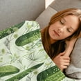 thumbnail image 4 of Playful Pickle Green Throw Blanket 40x50in, Soft Lightweight Flannel, Fresh Food Plant Dill Flowers Branch Blankets - Gifts for Woman, for Couch Office Travel Home Living Room Garden Decor, 4 of 6