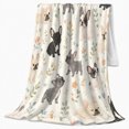 thumbnail image 2 of Whimsical French Bulldog Botanical Pattern, Playful Botanical Garden Scene, Warm Flannel Blanket for Living Room and Bedroom, Dog Lovers Christmas Gift, Festive Home Decor, 2 of 9