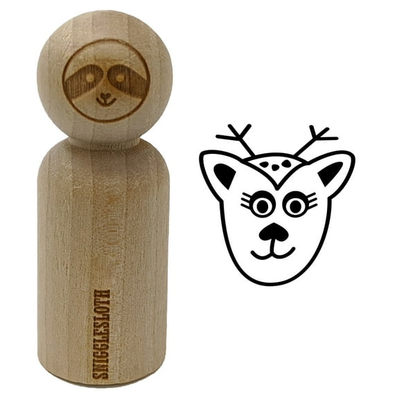 Delightful Deer Face Rubber Stamp for Scrapbooking Crafting Stamping - Small 3/4 Inch