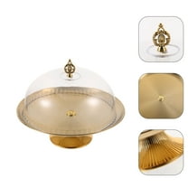 Supvox Golden Stainless Steel Cake Stand with Dome for Wedding Parties and Dessert Display