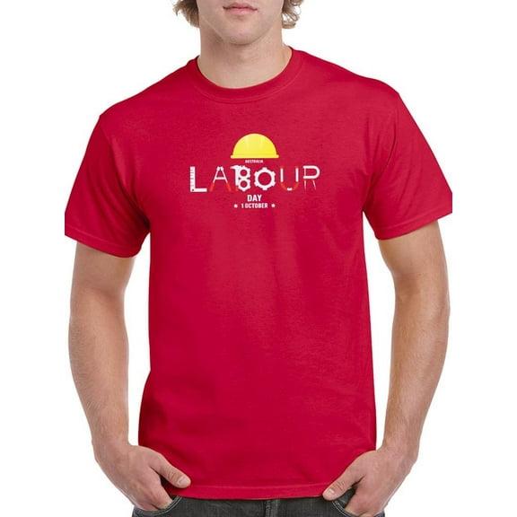 Labour Day Hardhat Screws Art T-Shirt Men -Image by Shutterstock, Male 4X-Large