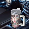thumbnail image 6 of OBREWU Dachshund and Flower Tumbler with Handle and Lid,Dachshund and Flower 40oz Double Wall Vacuum Insulated Tumbler,Cups Gift for Women and Men, 6 of 7