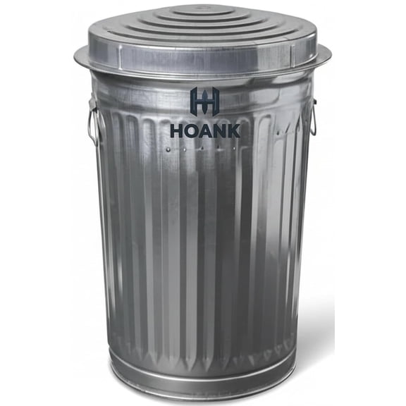 20 Gallon Galvanized Steel Trash Can, Multicolor - Metal Container with Lid for Home, Kitchen, Outdoor Patio, and Camping
