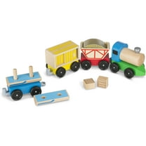 Melissa & Doug Magnetic Car Loader Wooden Toy Set With 4 Cars and 1 Semi-Trailer Truck : Melissa & Doug