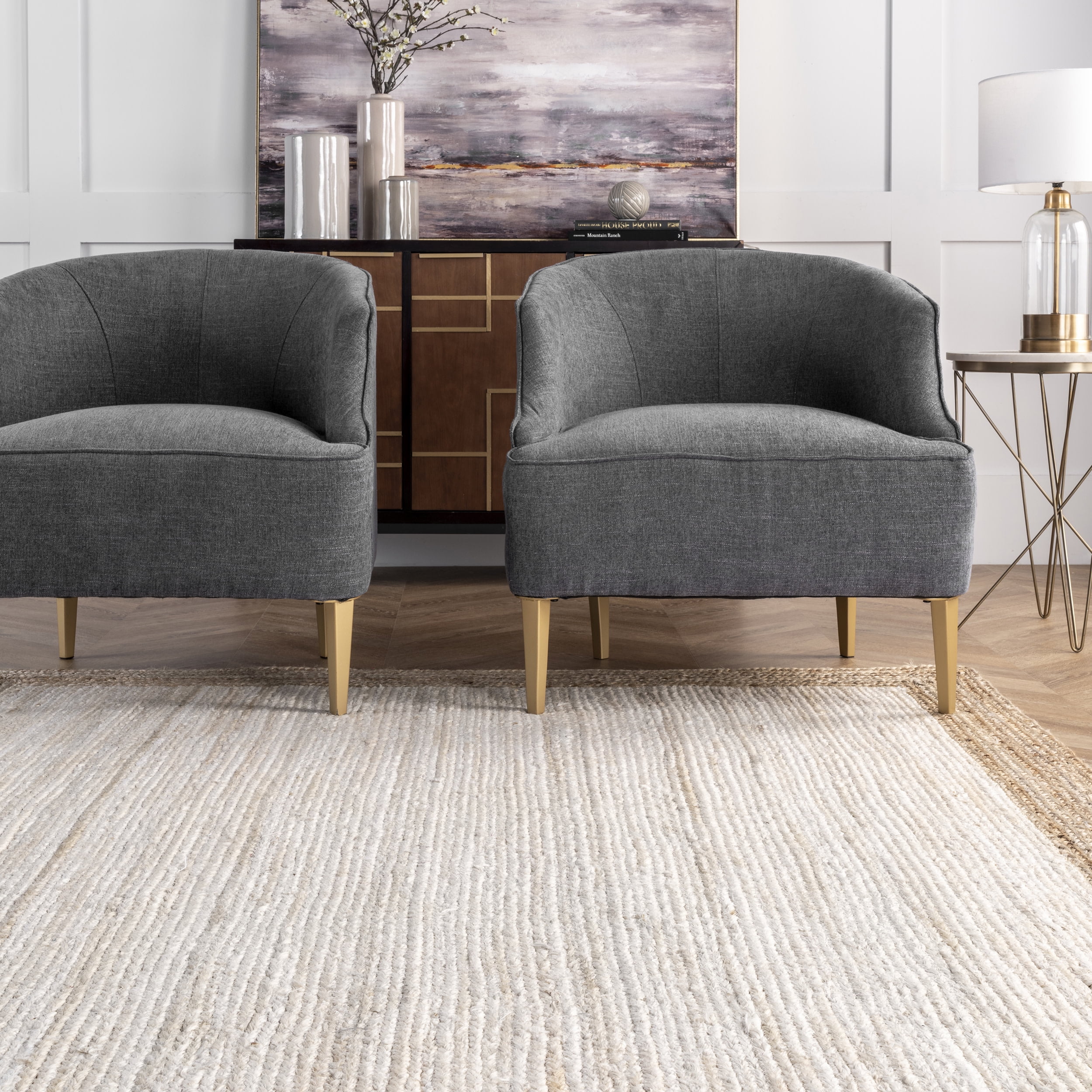 nuLOOM Eleonora Casual Jute White 2' 6" x 6' Farmhouse Runner Rug