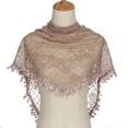 thumbnail image 2 of Yoyauz Triangle Lace Mantilla Veil Tulle Scarf Shawl Covering Church Veil for Mass Wedding Bridesmaids, 2 of 7