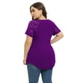 thumbnail image 5 of Daystry Plus Size Tunic Tops For Women Lace V-Neck Empire Waist Women Top Babydoll Blouse Purple-4X, 5 of 11
