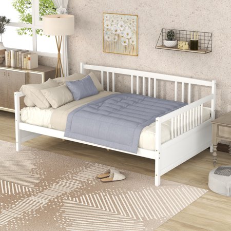 Stylish Full Size Daybed in Espresso  Versatile Design with Support Legs  Provides Extra Underneath Storage Space  Ideal for Small Space Living