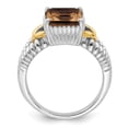 thumbnail image 2 of Sterling Silver w/ Gold-Plating Smokey Quartz Ring. Gem Wt- 2.9ct, 2 of 3