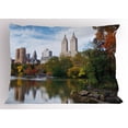 thumbnail image 1 of City Pillow Sham Manhattan Central Park Panorama in Autumn Scenic Lake View Colorful Trees Reflection, Decorative Standard King Size Printed Pillowcase, 36 X 20 Inches, Multicolor, by Ambesonne, 1 of 2