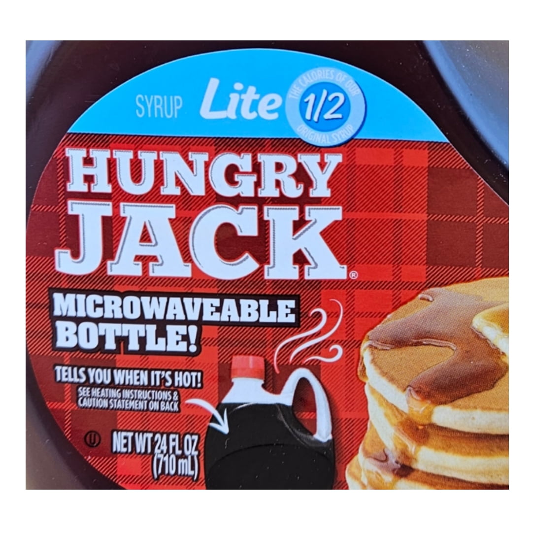 Hungry Jack Syrup Lite 24 oz (2 pack) and 8in Silicone Spatula (Color Varies)