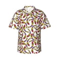 thumbnail image 2 of Picia Colorful Fishes Gentle Cotton Regular Fit Short Sleeve Casual Hawaiian Shirt for Men-Small, 2 of 8