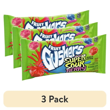 (3 pack) Gushers Sour Berry Fruit Flavored Snacks