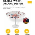 thumbnail image 2 of Round Table Cover 36"-44", Waterproof Reusable Table Cloth Round Fitted Vinyl Tablecloth with Elastic Edged for Outdoor Party,Independence Day American Flag Gnome Flowers Table Cover, 2 of 6