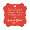 thumbnail image 1 of Darling Souvenir Custom Wedding Thank You Message Gift Tags Personalized Party Favor Hang Paper Tags-Red-100 Tags, 1 of 1