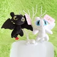 thumbnail image 2 of Animal de dibujos animados bebé dragón llavero de felpa suave llavero de peluche de dragón volador blanco y negro juguete, 2 of 4