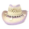 thumbnail image 2 of Women Straw Cowboy Hats, Western Cowgirl Hat for Holiday, Foldable Vacation Beach Sun Hat with Wide Brim for Summer, 2 of 2