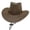 Coffee, variant on Western Straw Look Cowboy Hat for Men Women, Unisex Acrylic Wide Brim Sun Hat with Adjustable Chin Strap, Lightweight Breathable for Festival Outdoor Costume Black,Size M