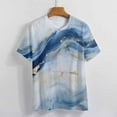 thumbnail image 3 of Marble Blue Greene Purple And Gold Stripes Women's T-Shirt Short Sleeve T Shirts Tops Tee Ladies Loose T, 3 of 6