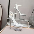thumbnail image 5 of 181 Series 17cm Heel 7cm Platform Woman Shoes Summer Transparent High Heels Crystal Pole Dance Wedding Shoes LFD, 5 of 7