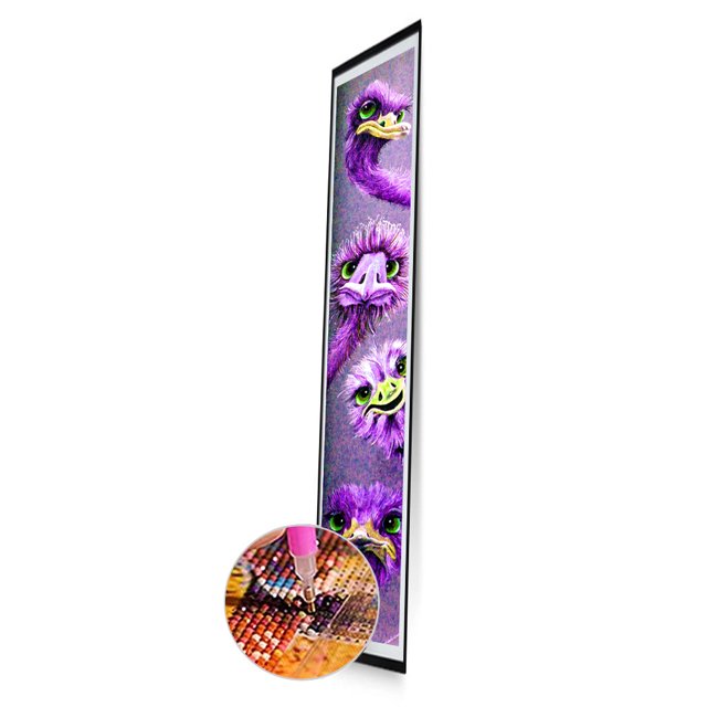 Cuadros Decorativos 5D DIY Diamond Painting Kits Full Square Drill Purple Ostrich Mosaic (N193) Tmvgtek embutido en tela