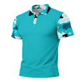 thumbnail image 5 of Homeyce Mens Short Sleeve Polo Shirts Collared Button Shirts Casual Lightweigt Fashion Work Polo Sweater Solid Color Short Sleeve Pullover Shirts,Blue S, 5 of 5